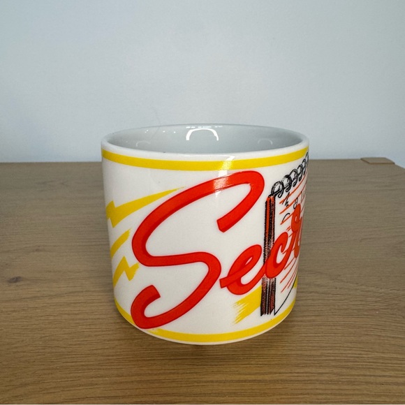 Vintage SECRETARY Red and Yellow Mug - Picture 2 of 6